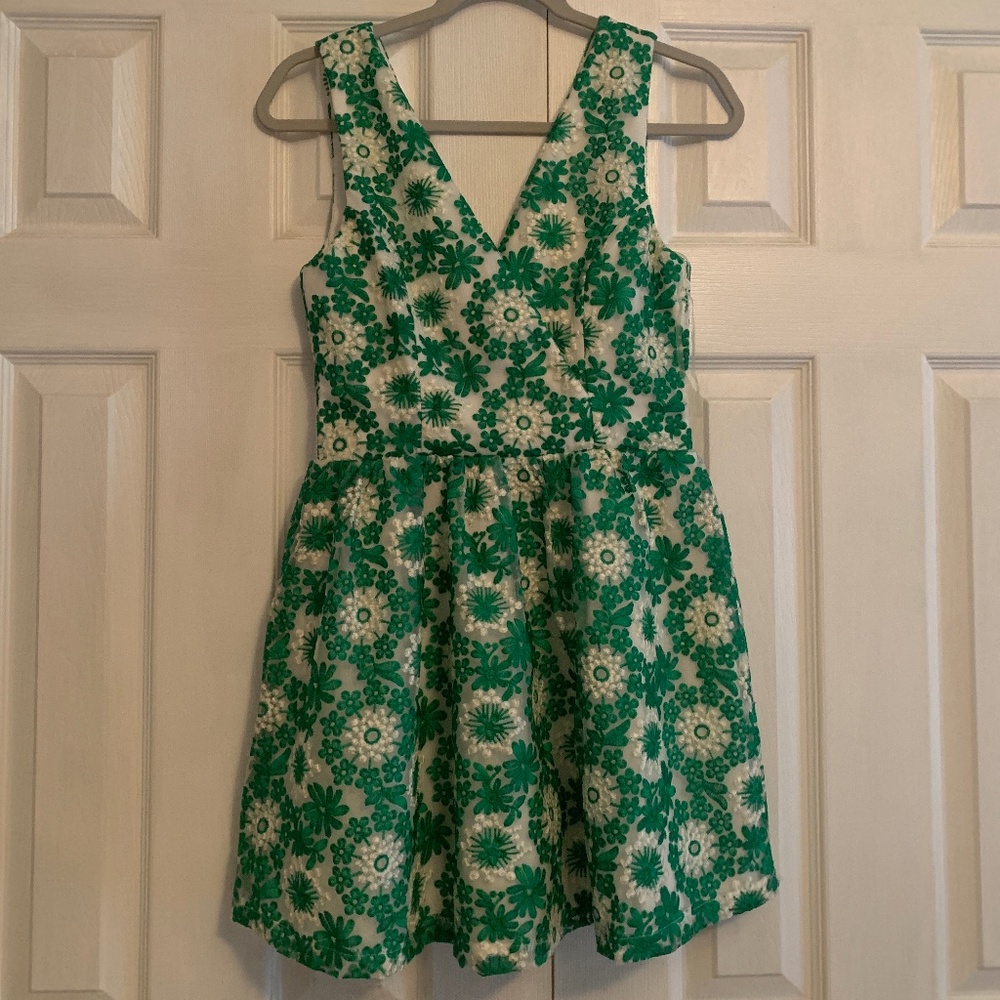 Green Floral Mini Dress